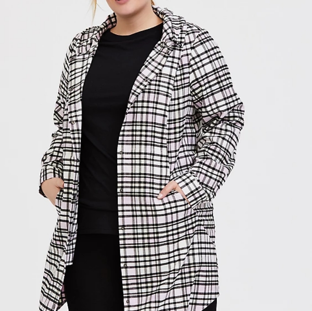 Torrid pink flannel anokor coat sz 2